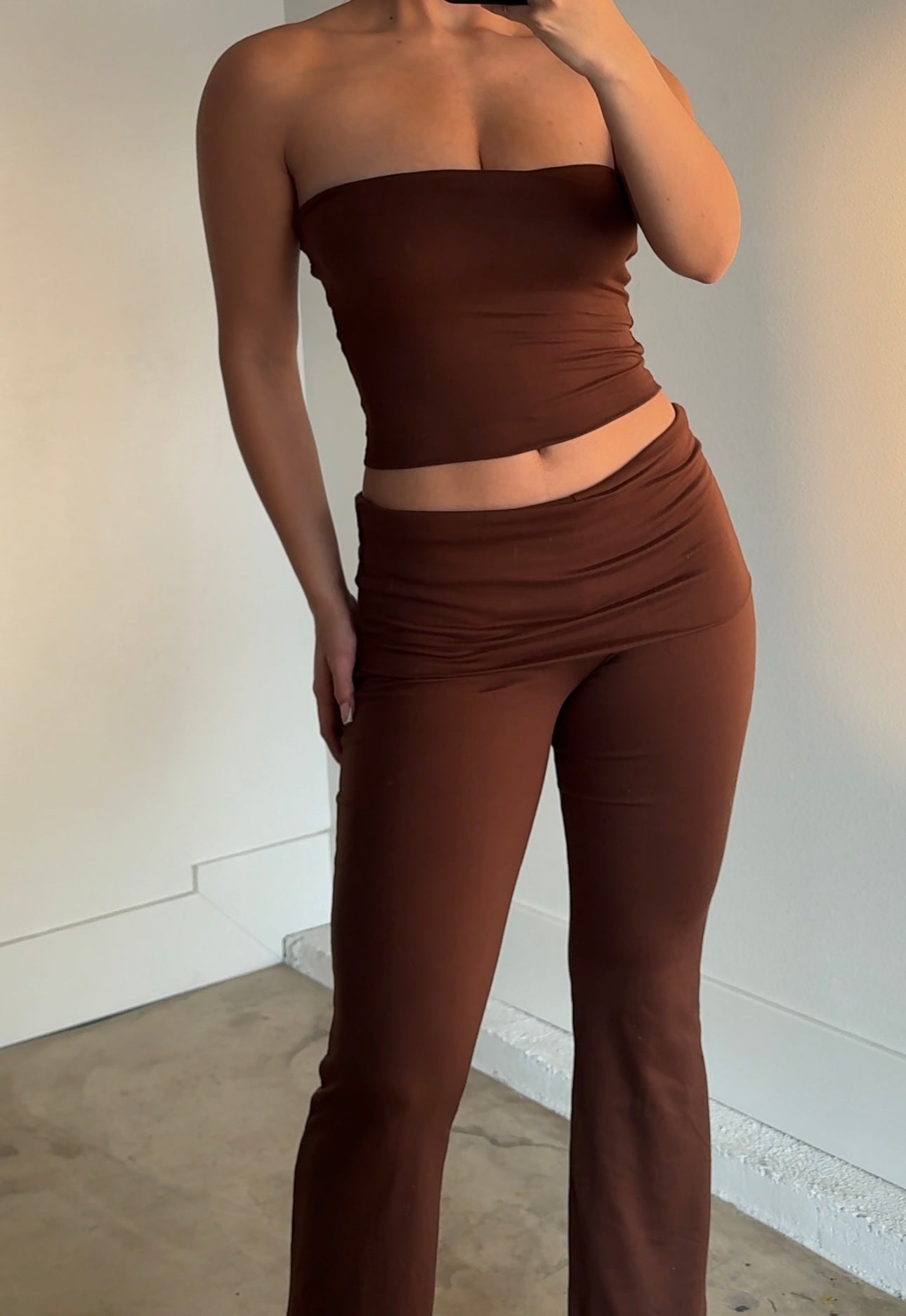 tube top set “chocolate” petite style